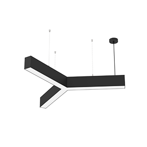 Светодиодный светильник VARTON X-line Y-образный 45 Вт 3000 К 790x912x100 мм RAL9005 черный муар с рассеивателем опал и торцевыми крышками (4 шт.)